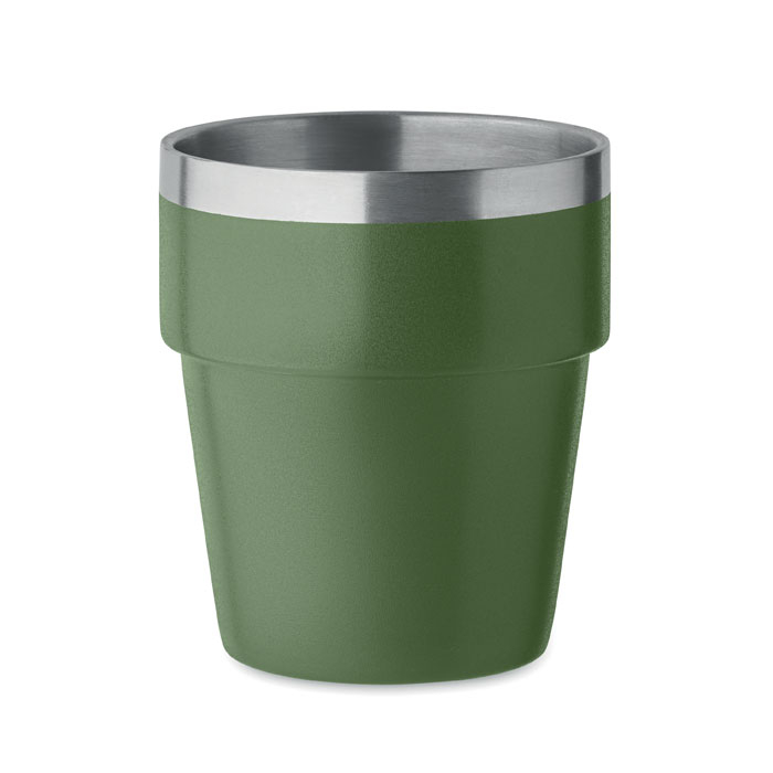 Gobelet publicitaire 250ml inox recyclé Acerito Vert fonce